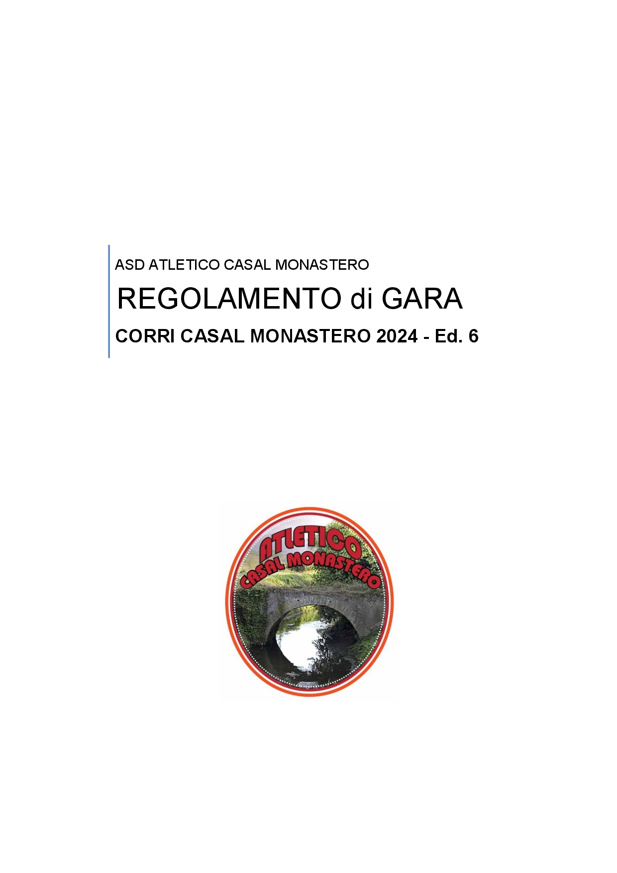 Regolamento Corri Casal Monastero - 2024